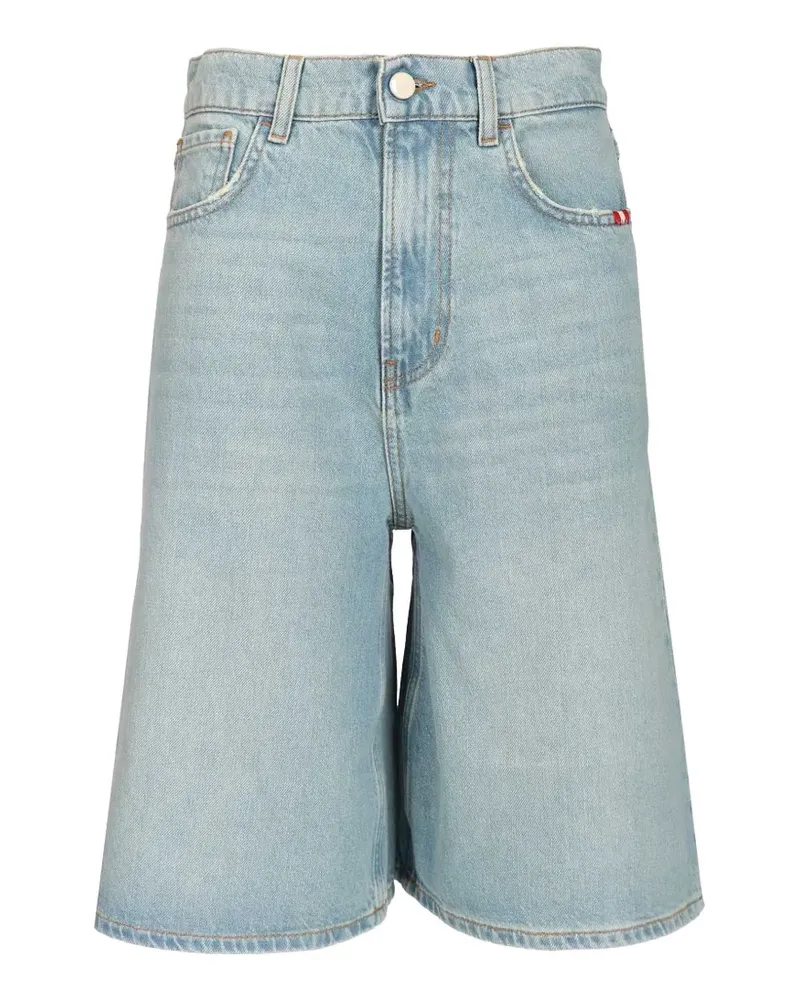 Amish belt-loop buttoned shorts - Blau Blau