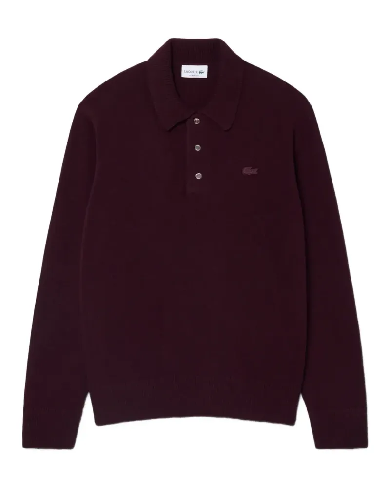 Lacoste felted-wool polo-collar sweater - Violett Violett