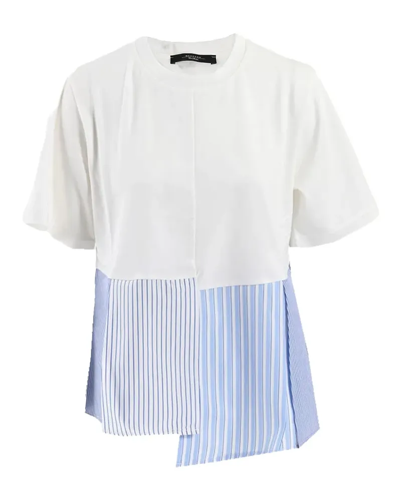 Max Mara Gestreiftes T-Shirt - Weiß Weiß