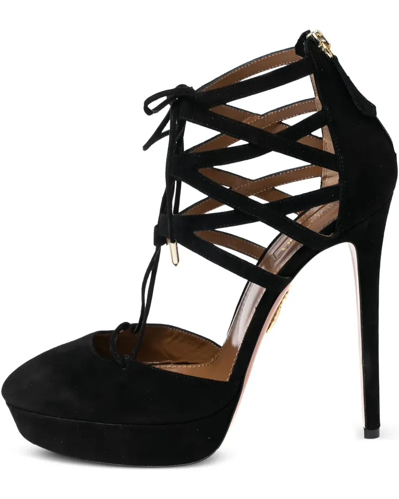 Aquazzura Pre-owned Belgravia Plateau-Pumps mit Riemen 140mm - Schwarz Schwarz