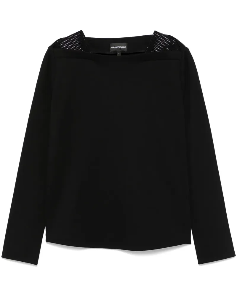 Emporio Armani Sweatshirt mit Kristallen - Schwarz Schwarz
