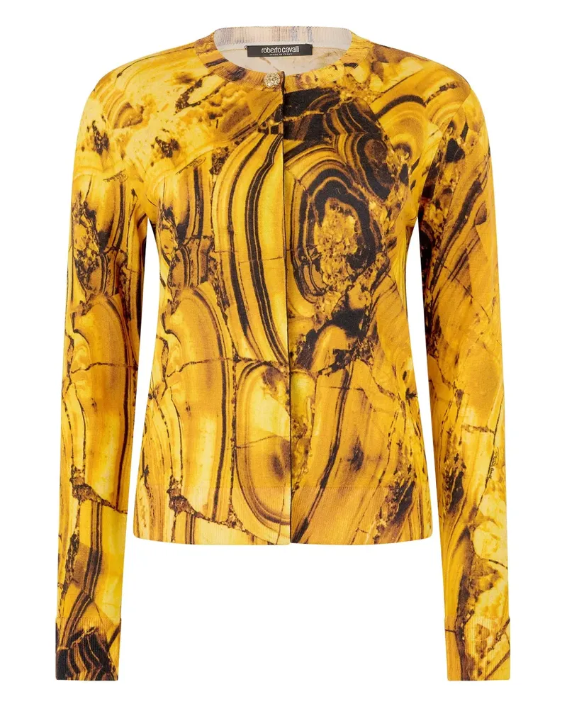 Roberto Cavalli Cardigan mit Print - Gelb Gelb