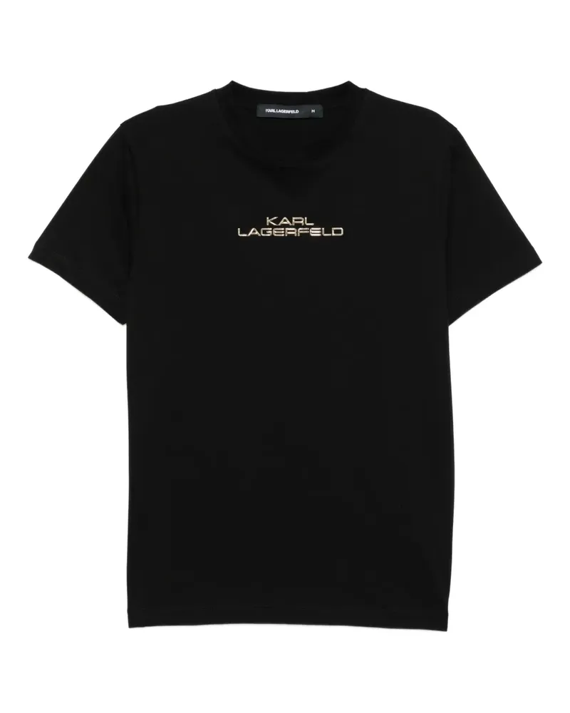 Karl Lagerfeld T-Shirt mit Logo-Prägung - Schwarz Schwarz