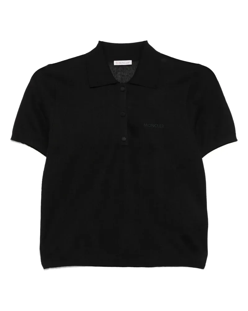 Moncler Poloshirt mit Logo-Stickerei - Schwarz Schwarz