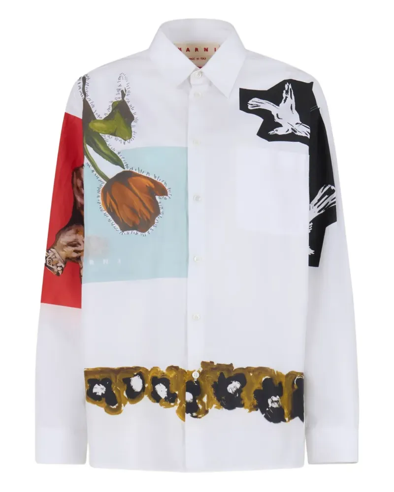 Marni Hemd mit grafischem Print - 00W01 WHITE 00w01
