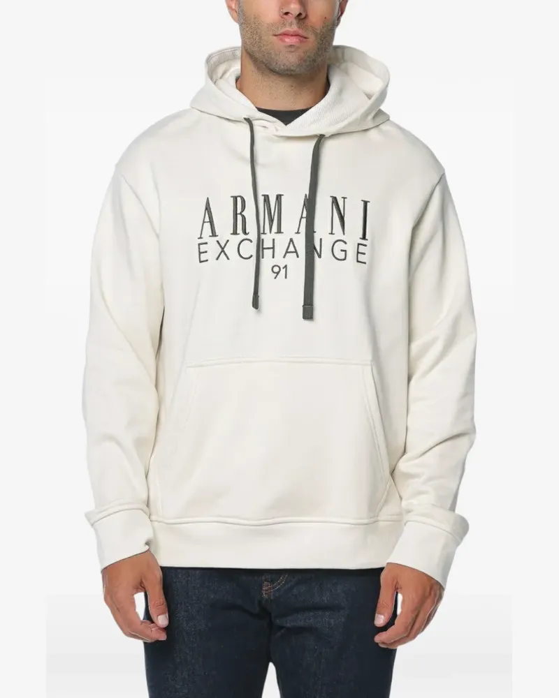 Armani Exchange Hoodie mit Logo-Print - Nude Nude