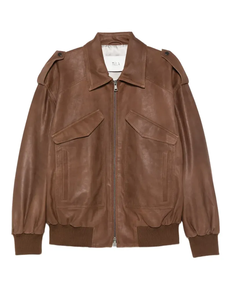 TELA flap-pocket bomber jacket - Braun Braun