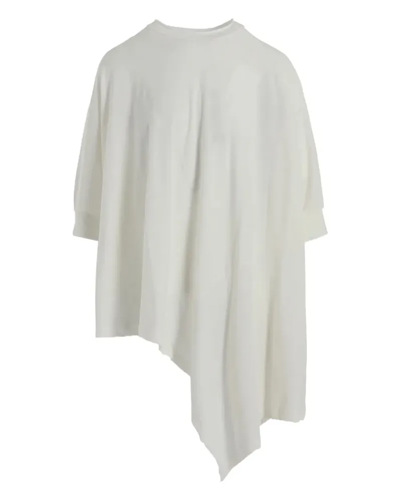 Yohji Yamamoto Asymmetrisches T-Shirt - Weiß Weiß