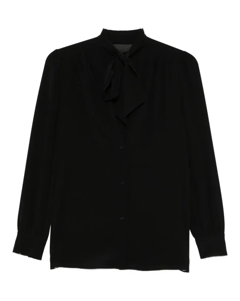 Nili Lotan Hemd mit Schleifenkragen - Schwarz Schwarz
