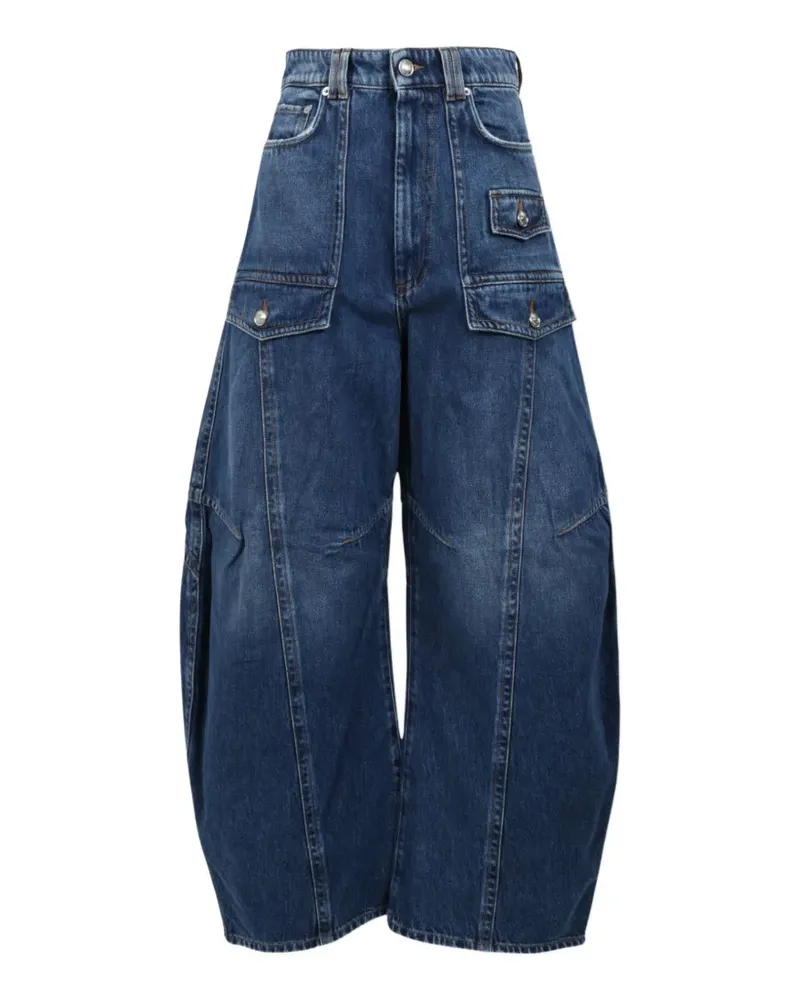 SPORTMAX Barrel-Leg-Jeans mit Taschen - Blau Blau