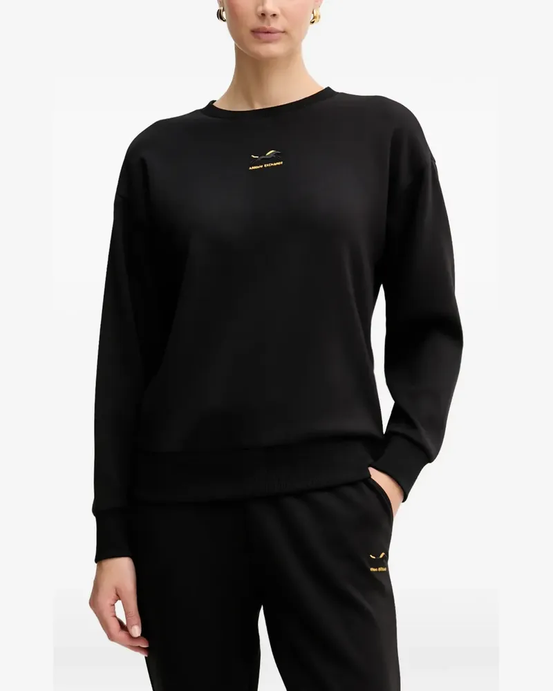 Armani Exchange Sweatshirt mit Logo-Stickerei - Schwarz Schwarz