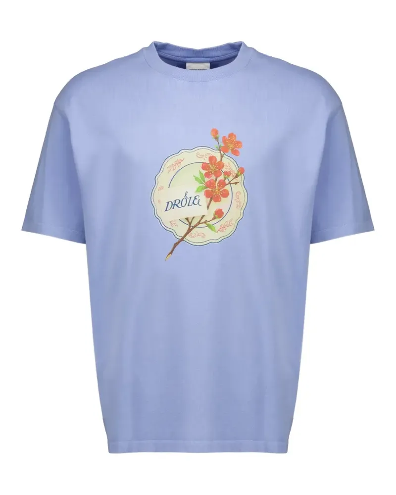 Drôle de Monsieur Drôle Porcelaine-print T-shirt - Blau Blau