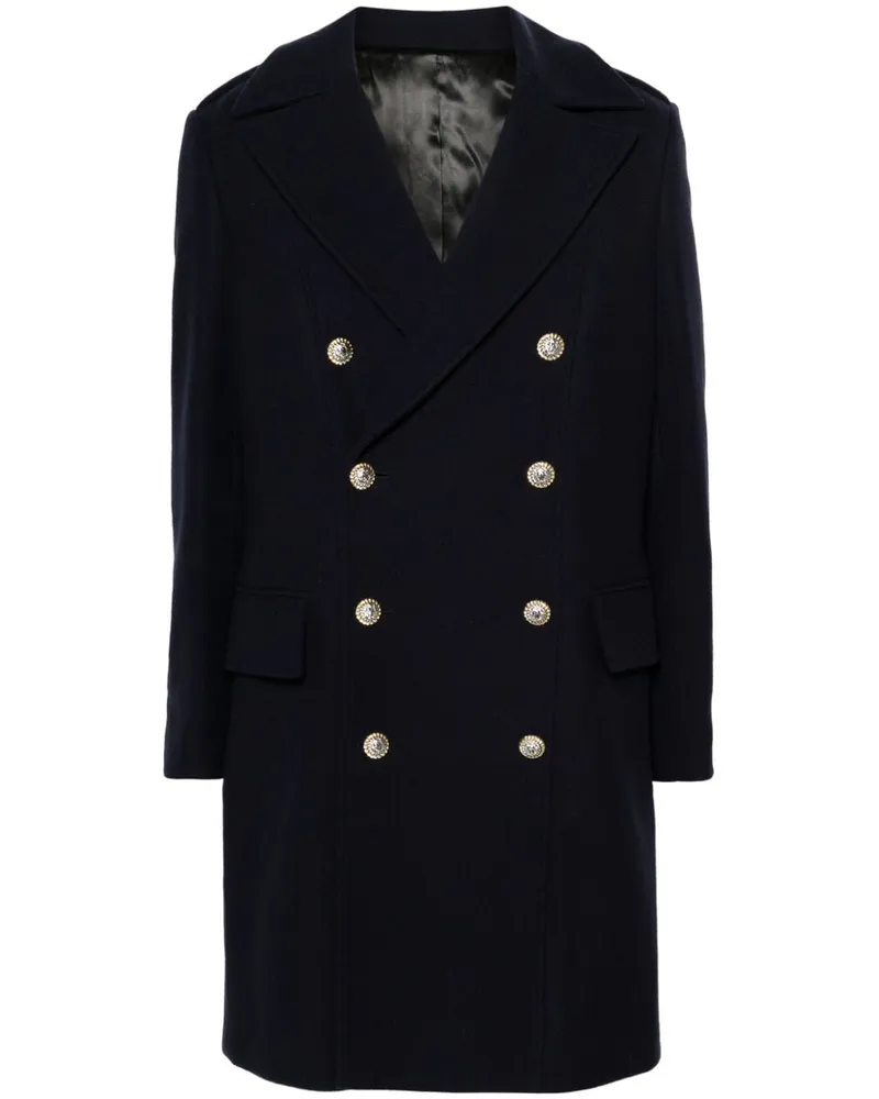 Balmain Doppelreihiger Mantel - Blau Blau