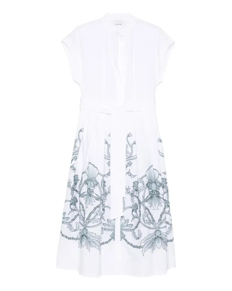 Eleventy floral belted midi dress - Weiß Weiß