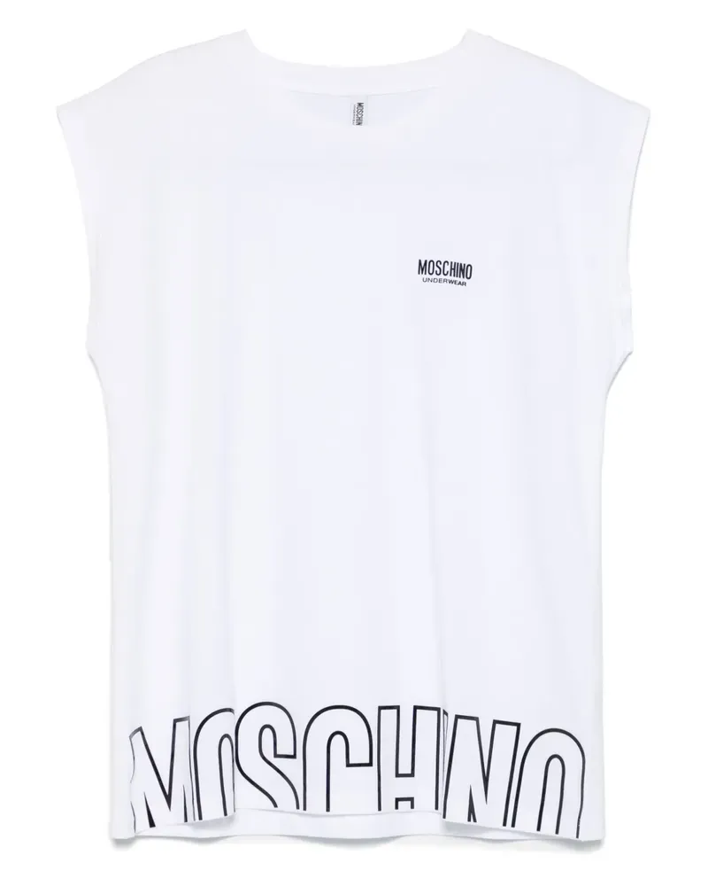 Moschino T-Shirt mit Logo-Print - Weiß Weiß