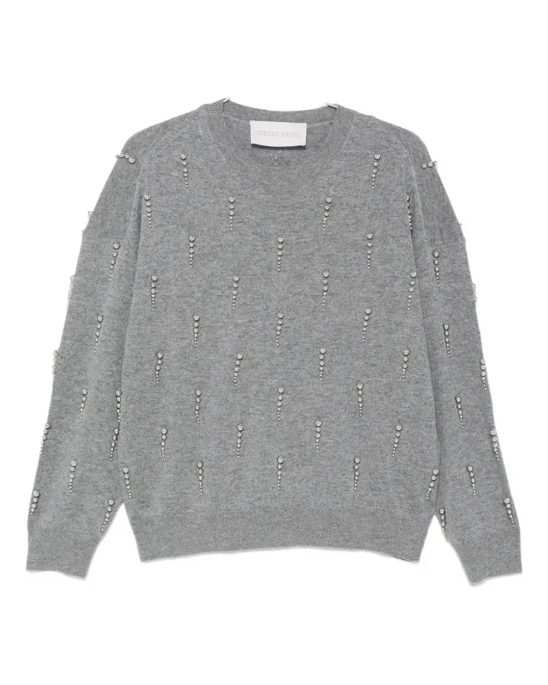 Circus Hotel stud-embellished knitted sweater - Grau Grau