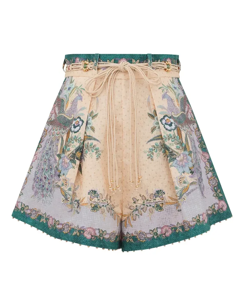 Zimmermann Indra floral-pattern shorts - Nude Nude