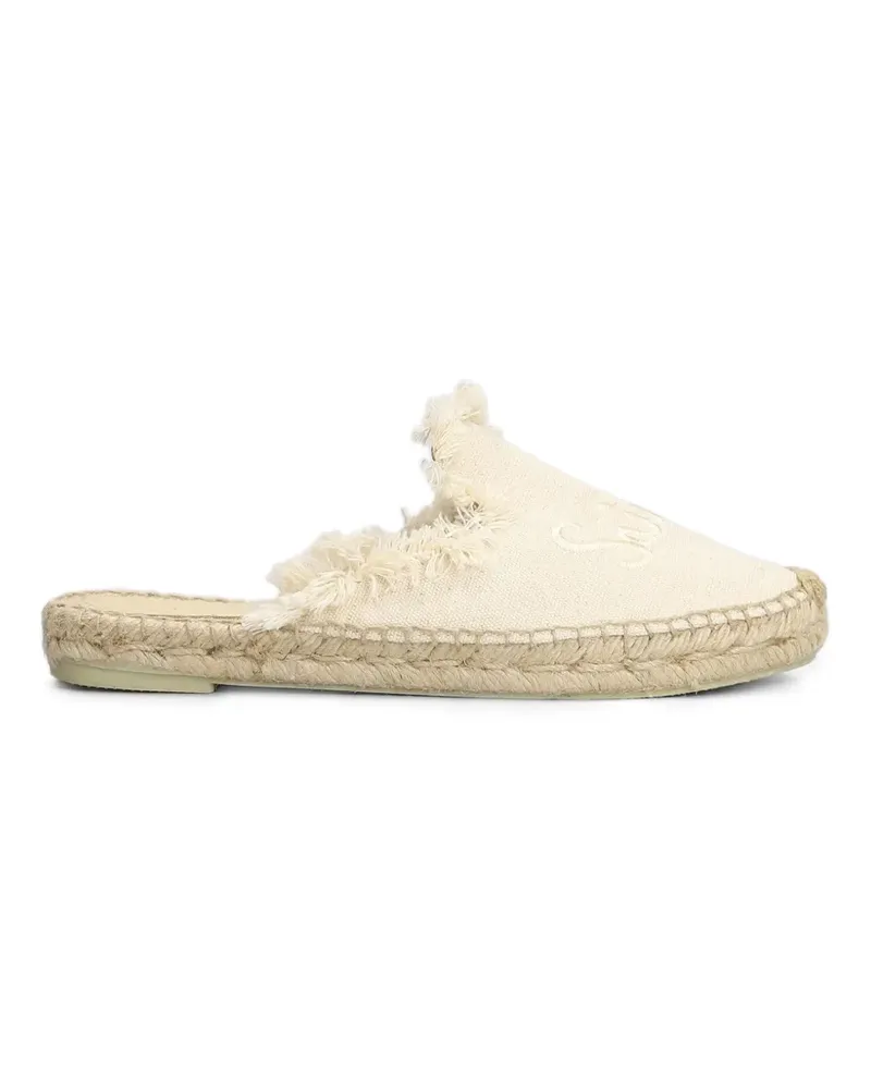 MC2 Saint Barth Bestickte Mules mit Fransenbesatz - Nude Nude