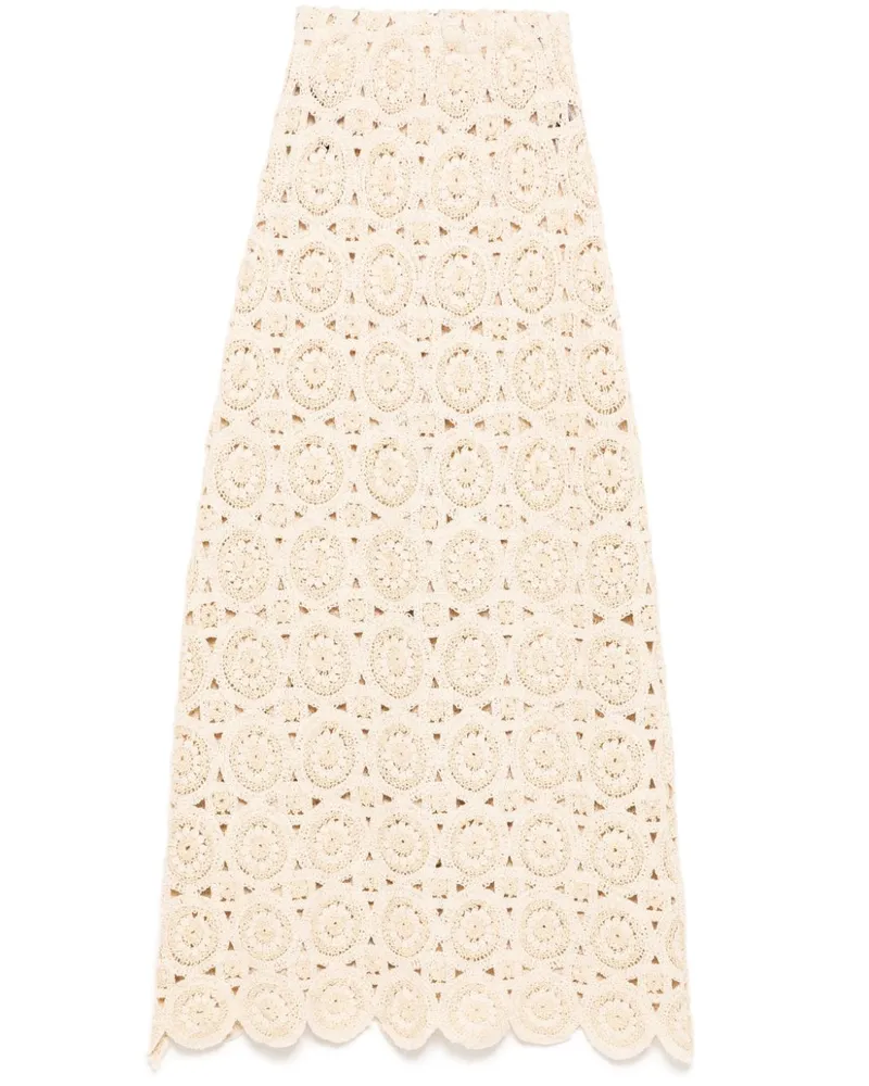 Bambah Rock mit Blumenstickerei - Nude Nude