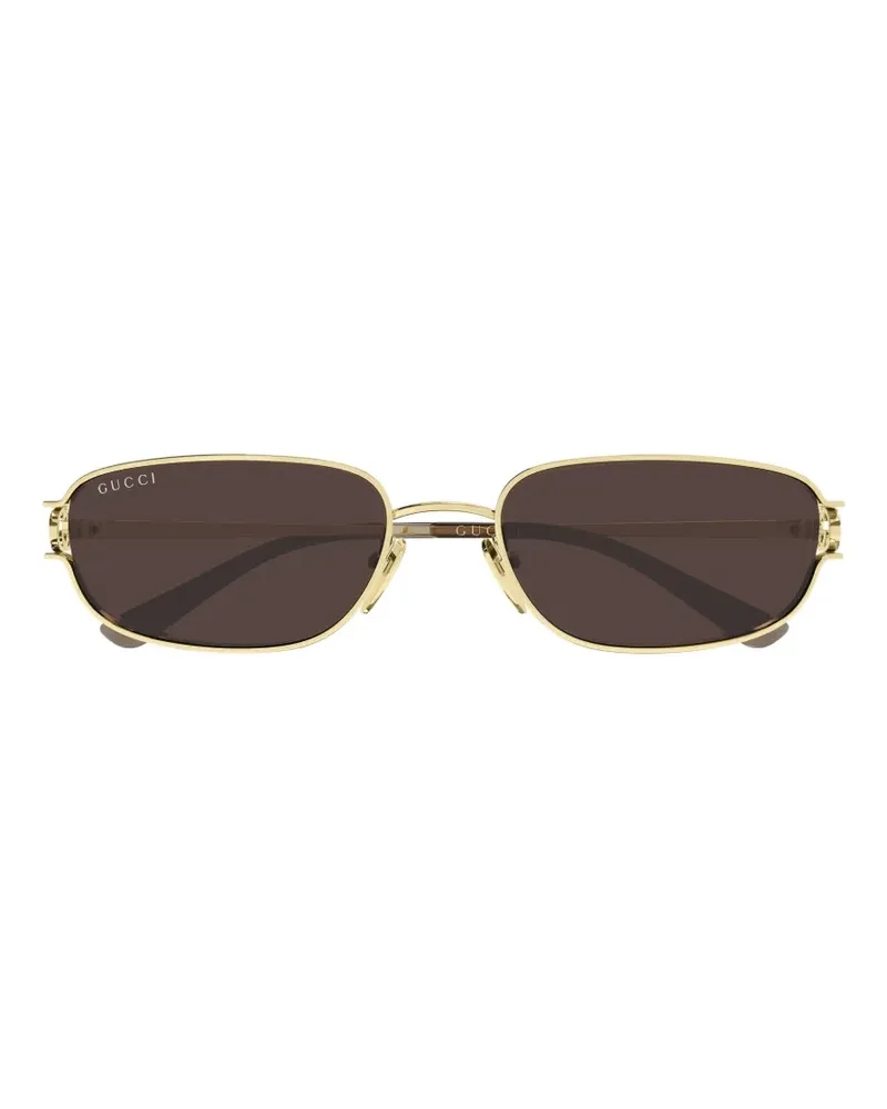 Gucci Sonnenbrille mit eckigem Gestell - Gold Gold