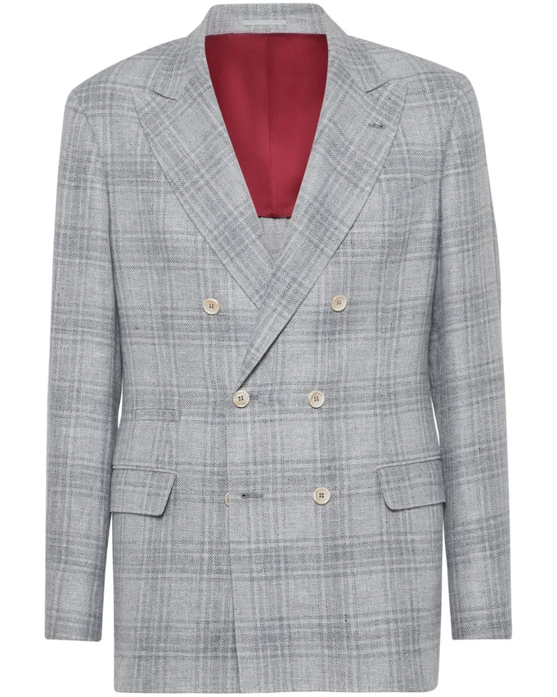 Brunello Cucinelli Sakko mit Prince of Wales-Karo - Grau Grau