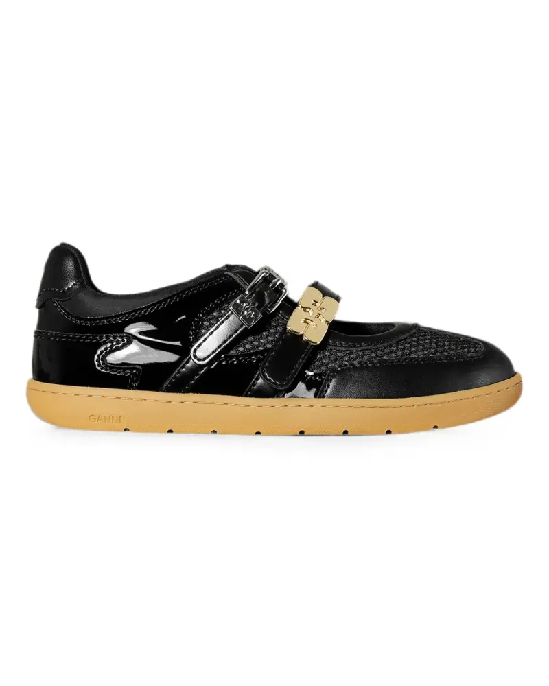 Ganni Sue panelled ballet flats - Schwarz Schwarz