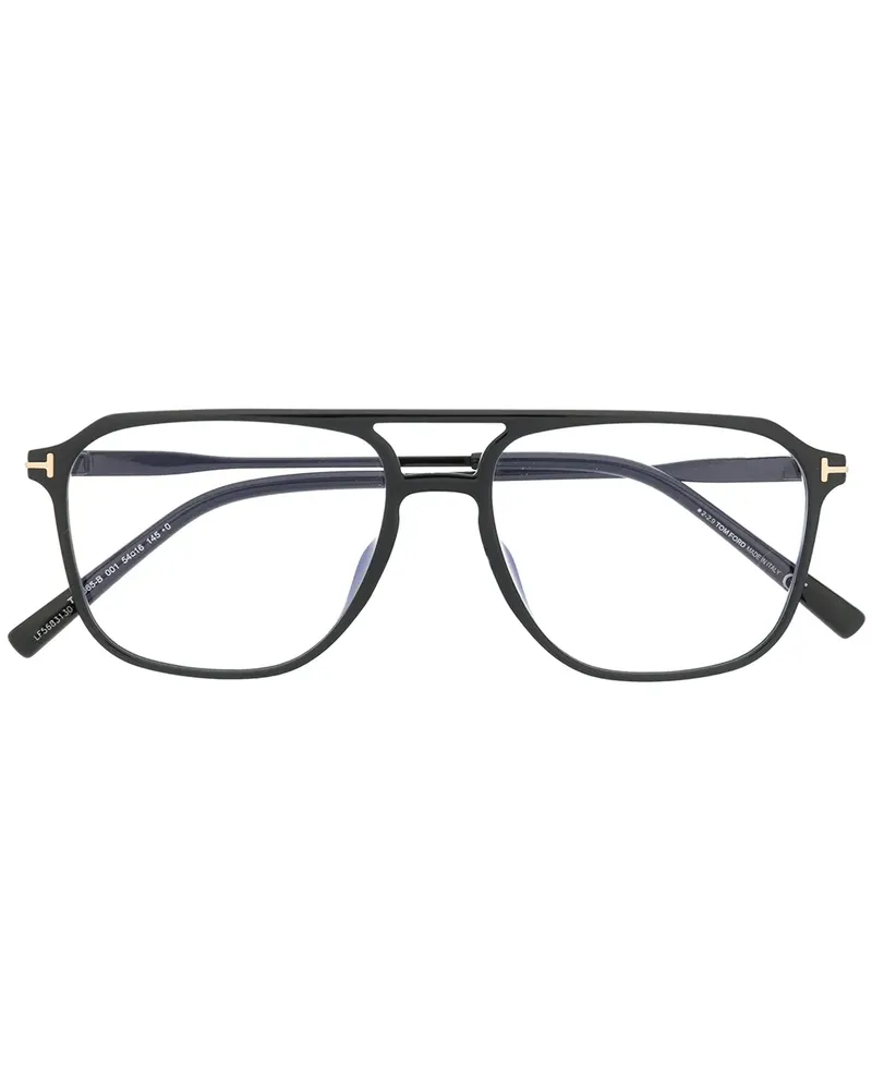 Tom Ford Pilotenbrille mit dickem Gestell - Schwarz Schwarz
