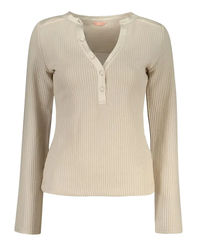 Guess ribbed-knit V-neck sweater - Nude Nude