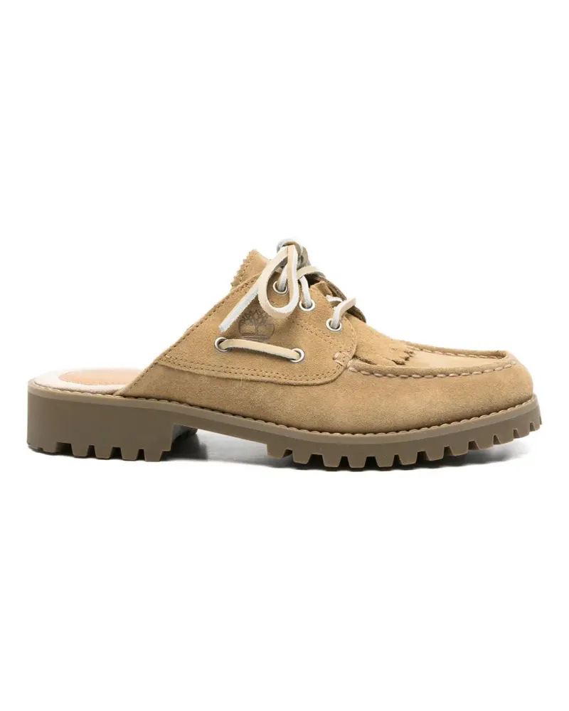 Timberland fringed lace-up mules - Nude Nude