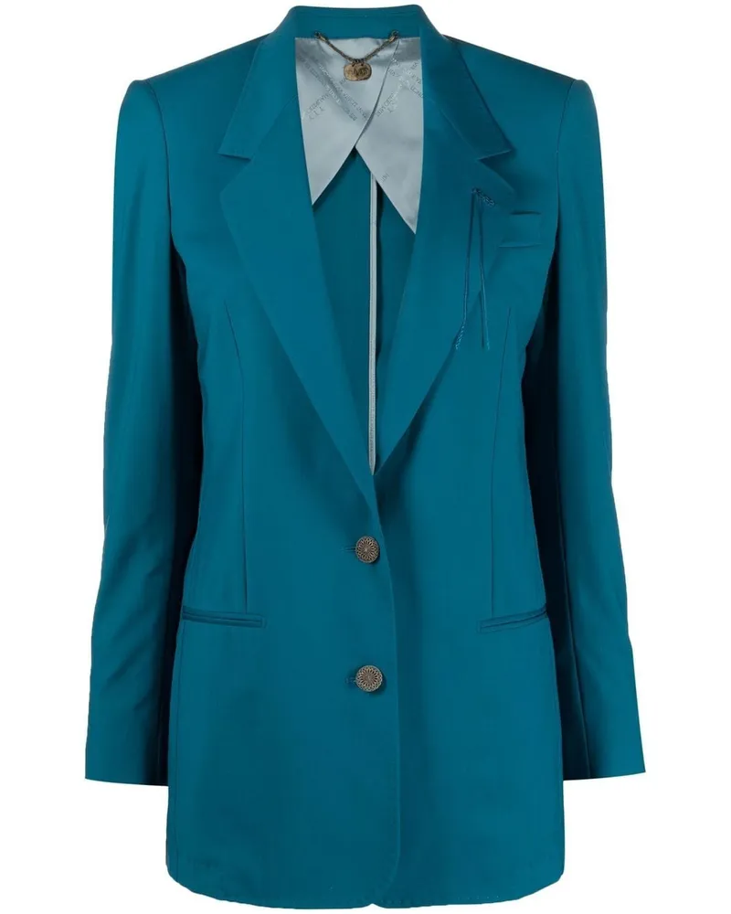 Maurizio Miri Blazer mit fallendem Revers Blau