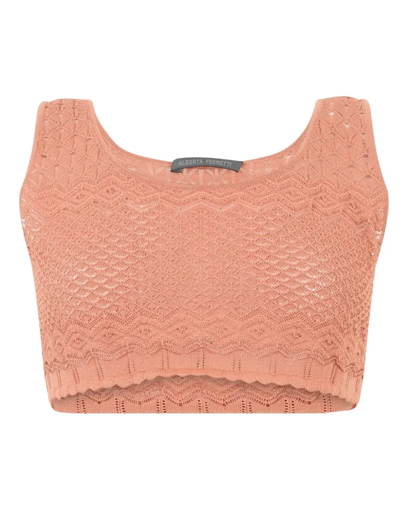 Alberta Ferretti crochet-knit crop top - Rosa Rosa