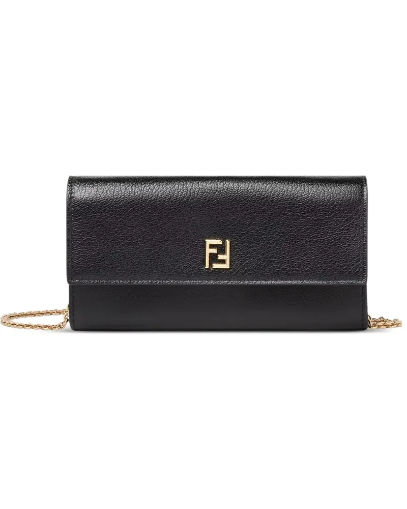 Fendi FF Continental with chain - Schwarz Schwarz