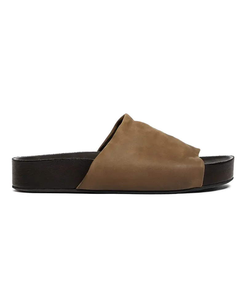 Uma Wang leather slides - Nude Nude