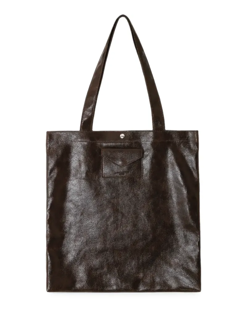 Lancaster Tote Bag mit Knitteroptik - Braun Braun