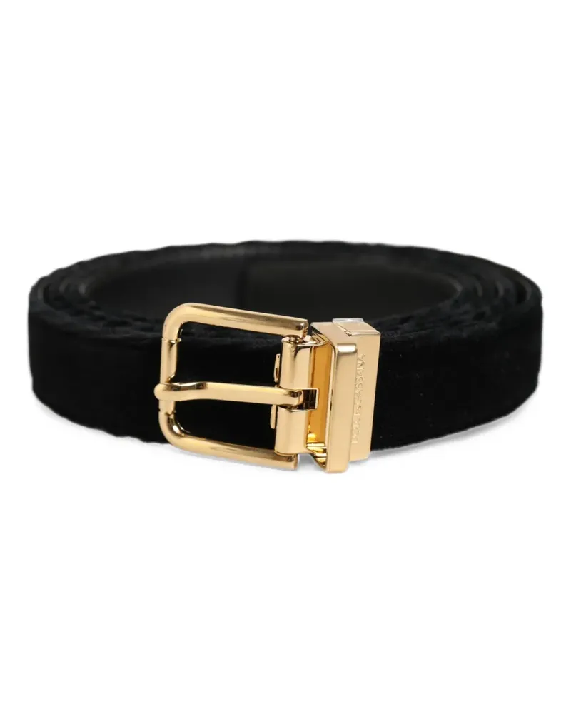 Dolce & Gabbana velvet buckle belt - Schwarz Schwarz