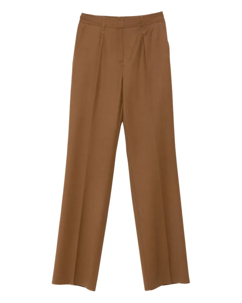Max Mara Hose mit Bundfalten - Braun Braun