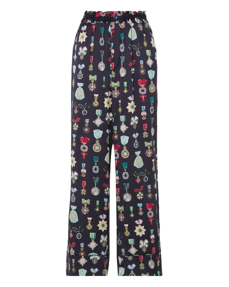 Temperley London Gloriette Hose aus Seide - Blau Blau