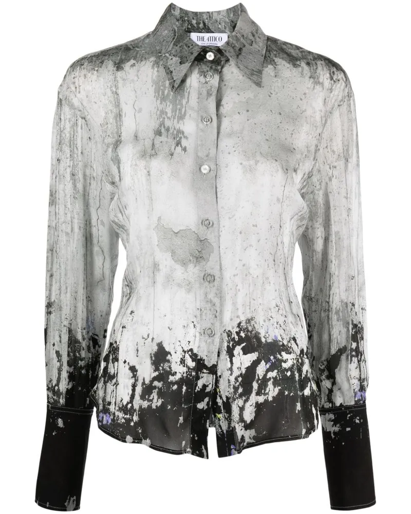 ATTICO Hemd mit abstraktem Print - Grau Grau