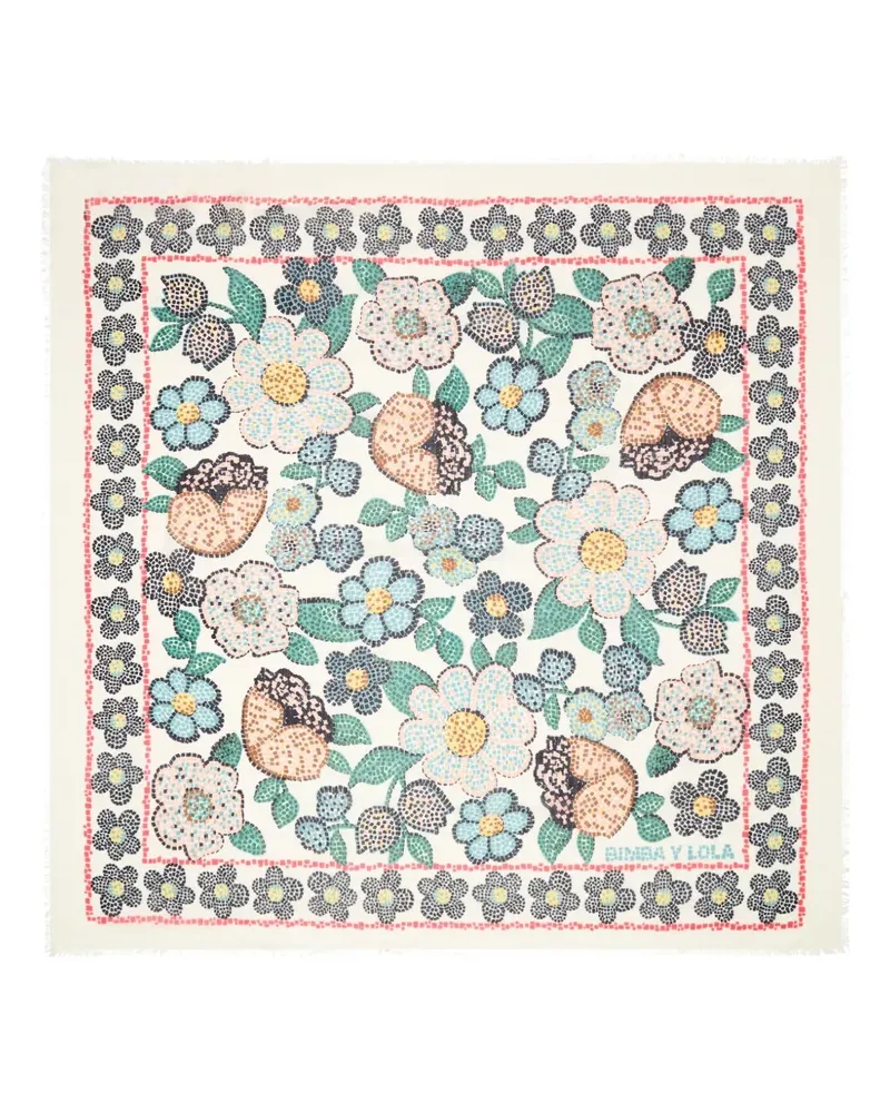 BIMBA Y LOLA Schal mit Mosaikblumen - Nude Nude