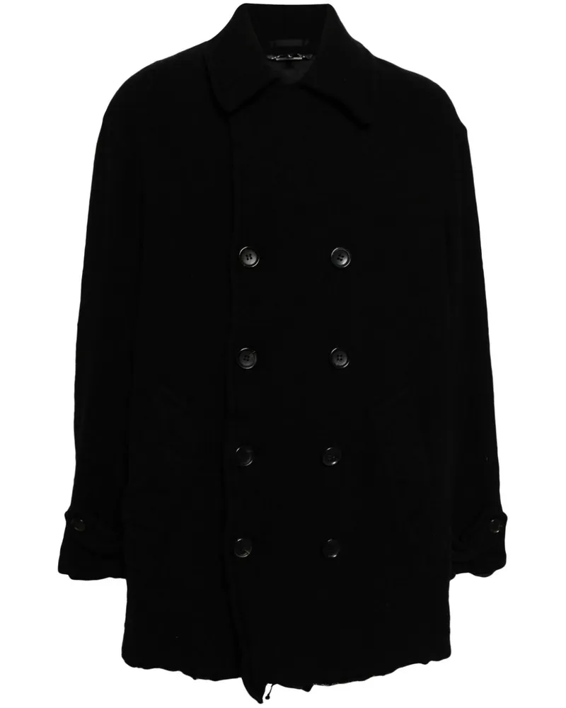 Comme des Garçons Doppelreihiger Mantel - Schwarz Schwarz