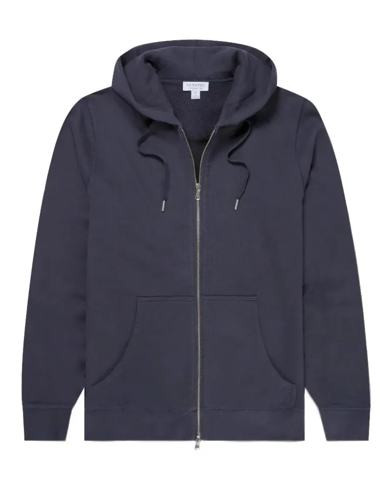 Sunspel Loopback Kapuzenjacke mit Kordelzug - Blau Blau