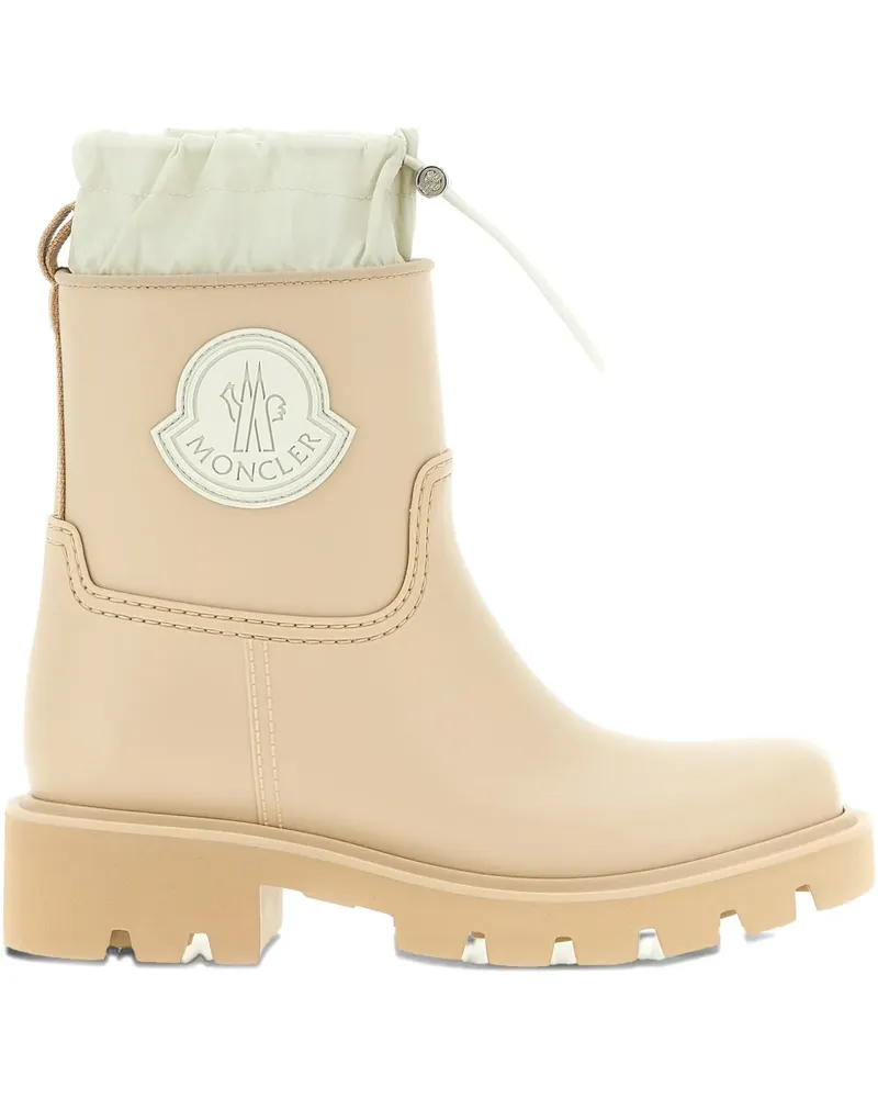 Moncler Kickstream drawstring logo-patch rain boots - Nude Nude