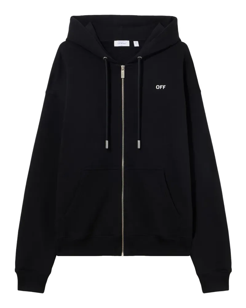 OFF-WHITE printed zip-up hoodie - Schwarz Schwarz