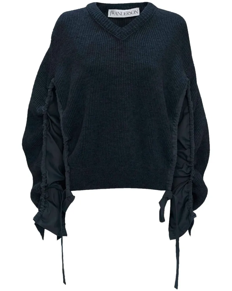 J.W.Anderson Geraffter Pullover - Blau Blau