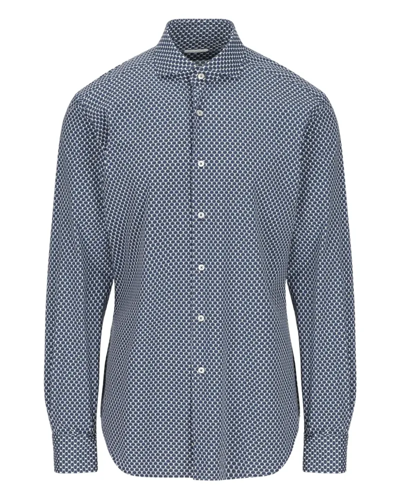 XACUS Hemd mit geometrischem Print - Blau Blau