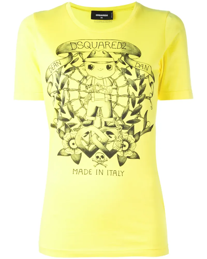 Dsquared2 T-Shirt mit Print - Gelb Gelb