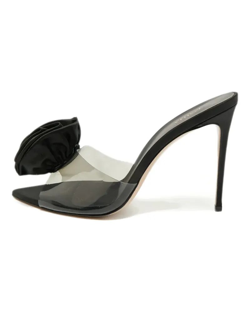 Le Silla Sandalen mit Rosenapplikation - Schwarz Schwarz