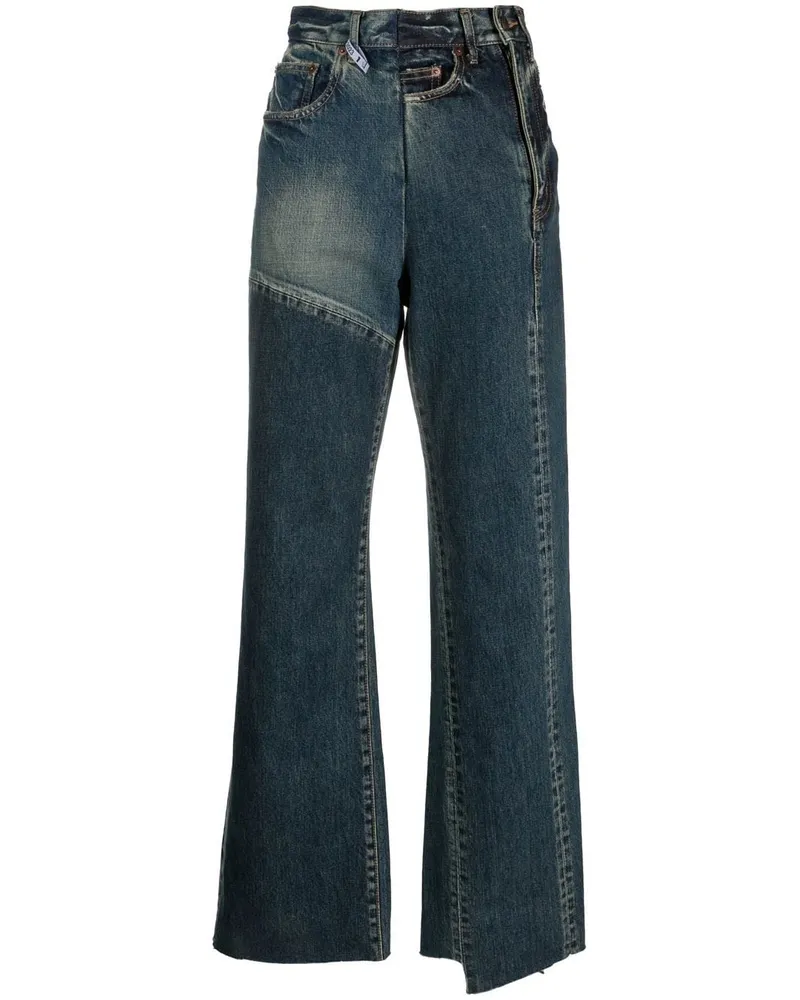 MIHARAYASUHIRO Asymmetrische High-Waist-Jeans - Blau Blau