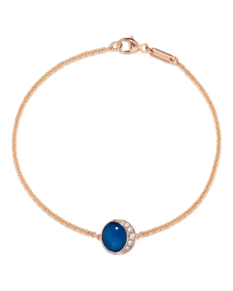 David Morris 18kt Fortuna Rotgoldarmband mit Diamanten und Achat - Rosa Rosa