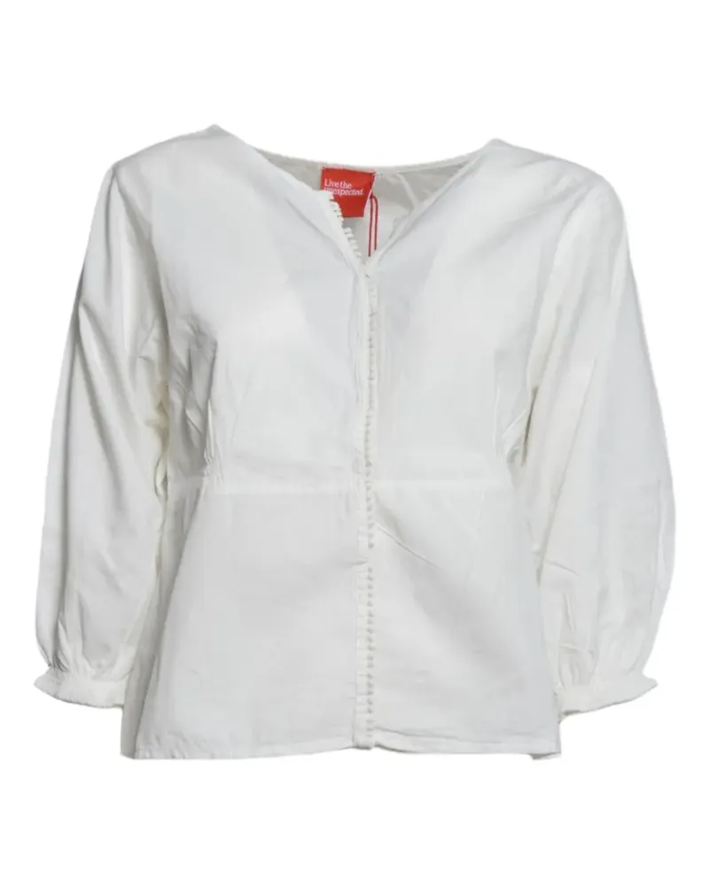 ..,merci bobble-trim ruched blouse - Weiß Weiß